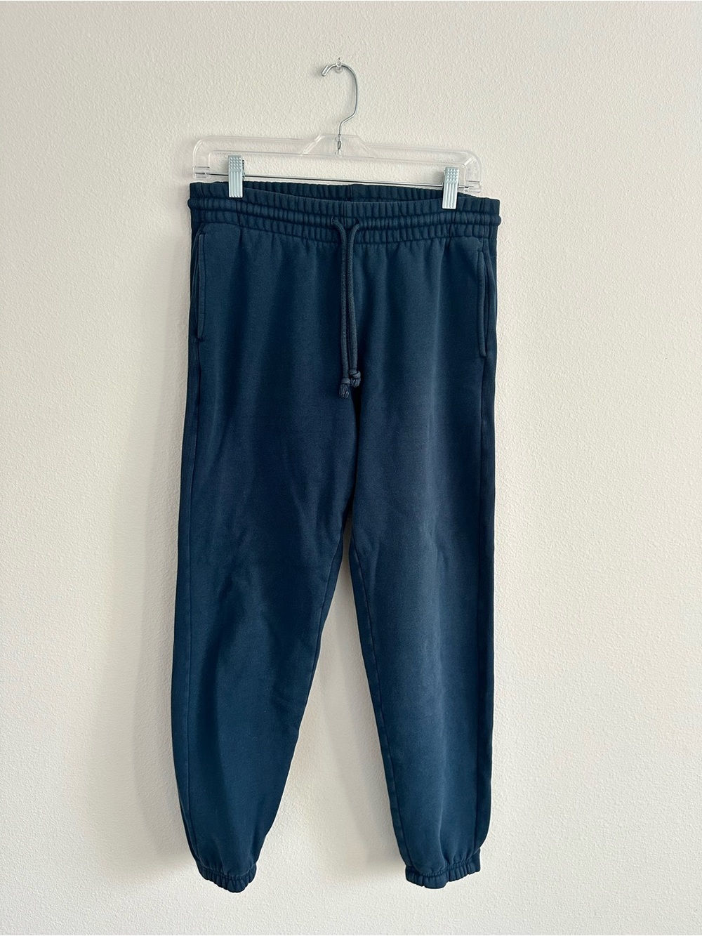 Women's TNA CozyAF Aritzia Fleece Navy Sweatpant Joggers Cotton Blend Size M